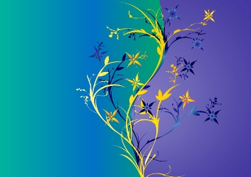 This vector graphic gives a hint of the beautiful wall art and murals that can be accomplished through the application of tatouage techniques and transfers. Graphic by Italian designer Gabriella Fabbri.